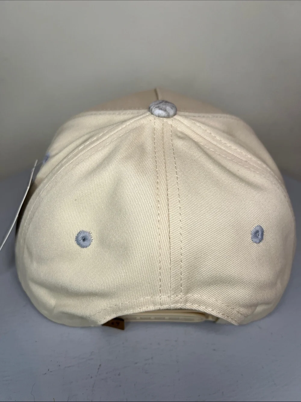 C.C Beige 'Doing My Best' Embroidered Cap with Marbled Gray Bill NEW